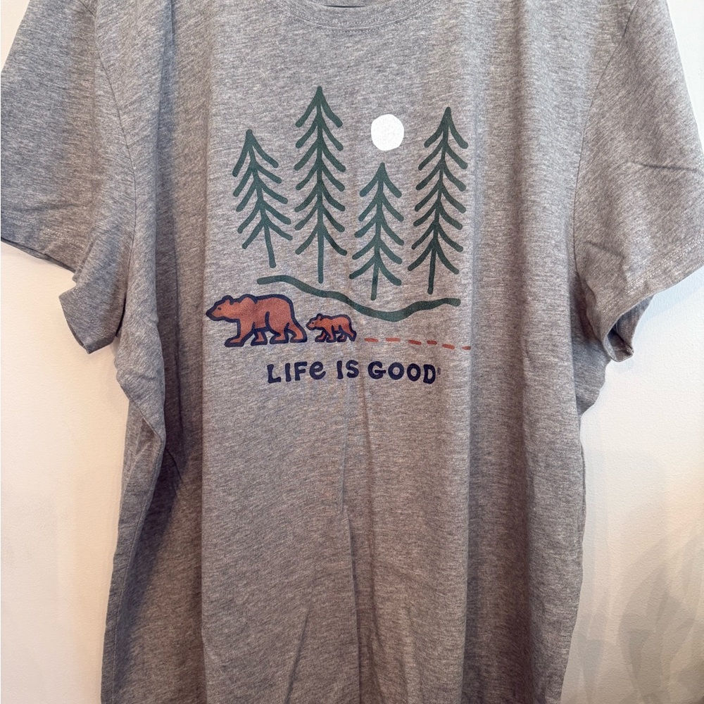 Life Is Good Heather Gray Tee NWOT